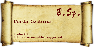 Berda Szabina névjegykártya
